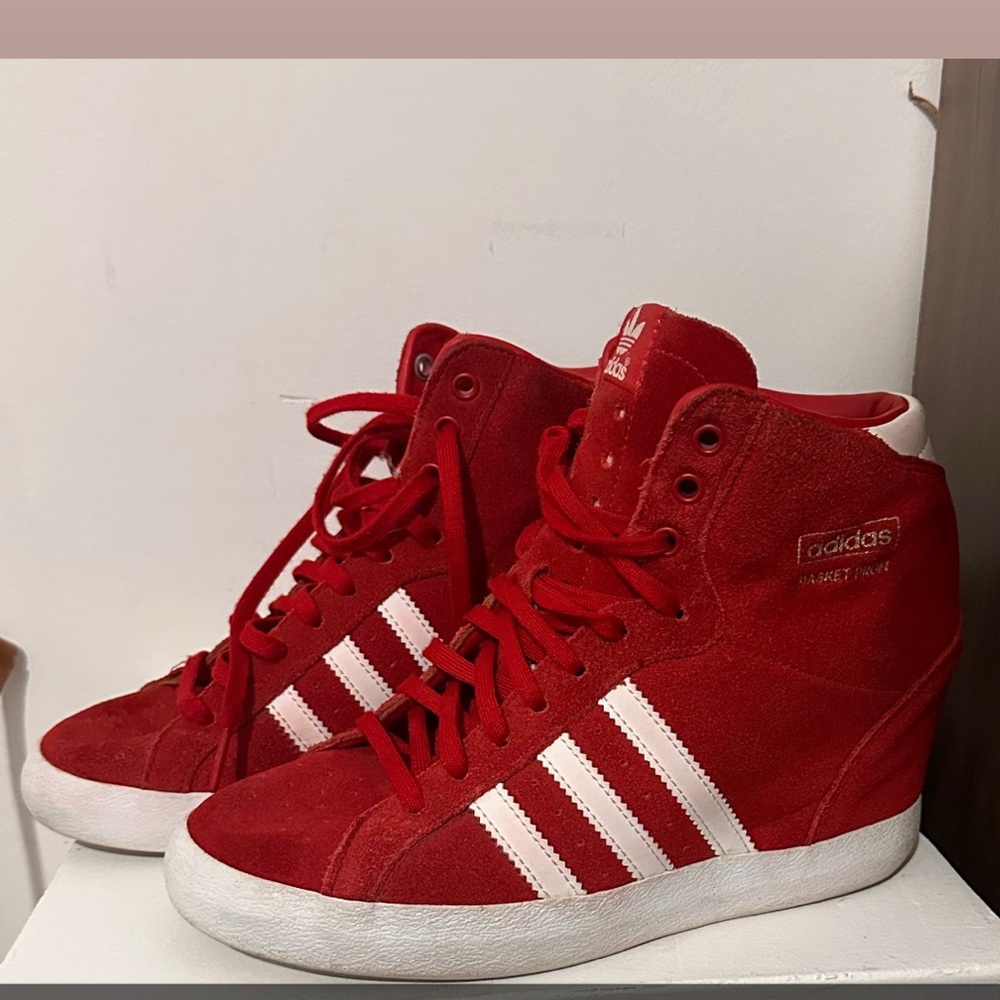 Adidas Women's Red Suede Sneakers